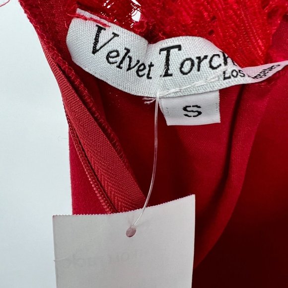 Velvet Torch Dress Red V Neck Lace Racerback Mini Sheath NWT - Picture 4 of 9